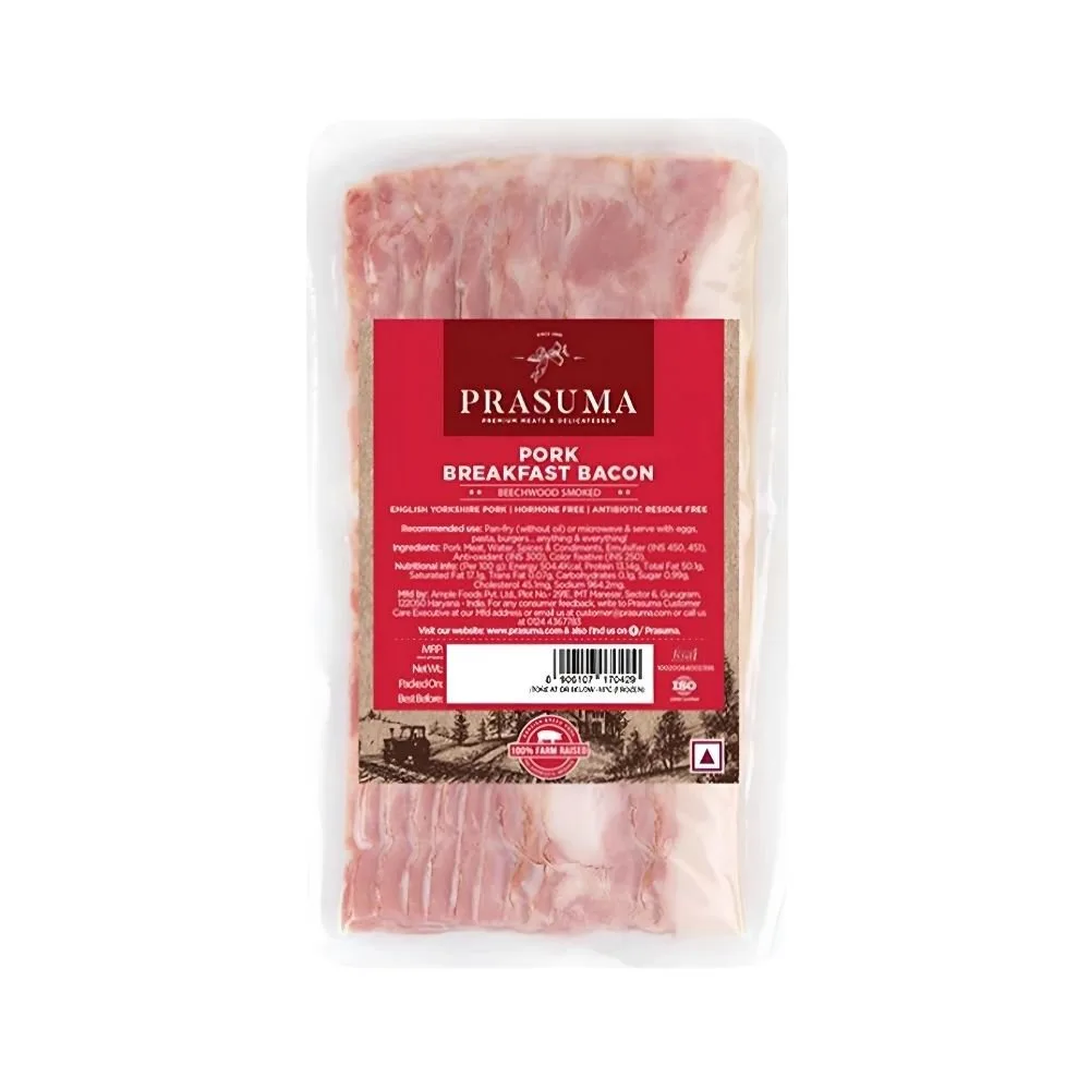 Prasuma Pork Bacon, 1 Kg Pack (Frozen)
