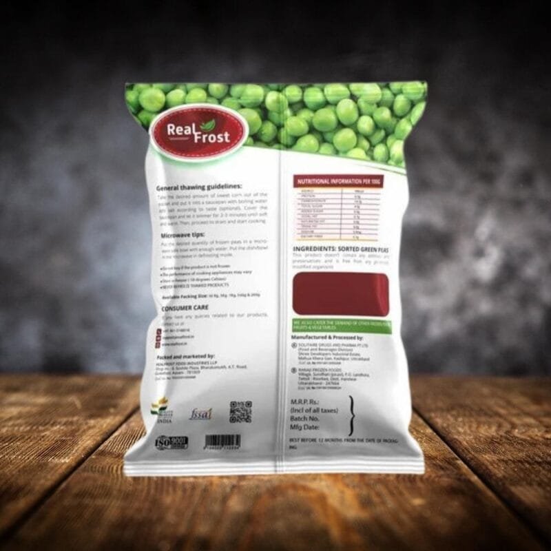 Real Frost Frozen Green Peas, 1 kg - Image 2