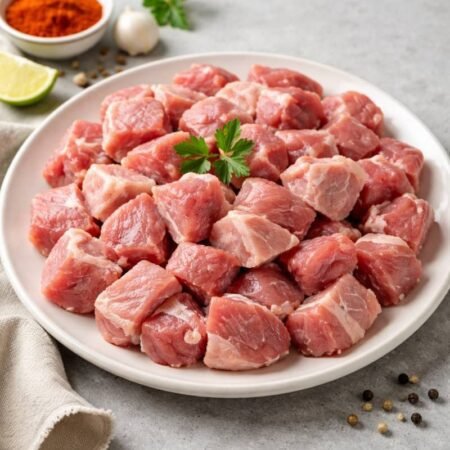 Fresh Pork Red Meat Only Curry Cut (With Bones)