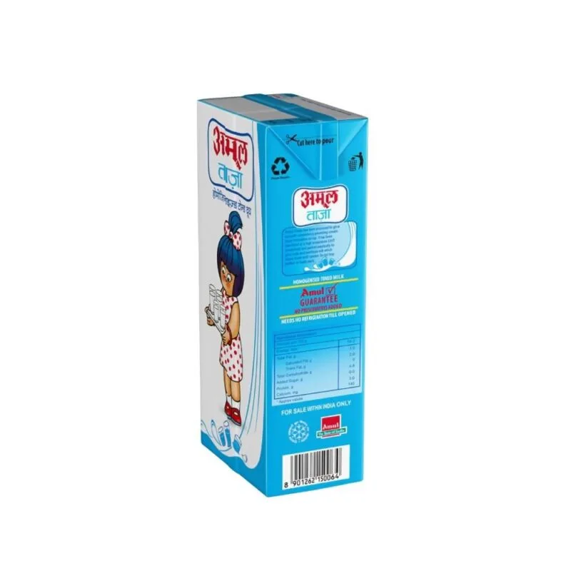 Amul Taaza Homogenised Toned Milk, 1 L - Image 2