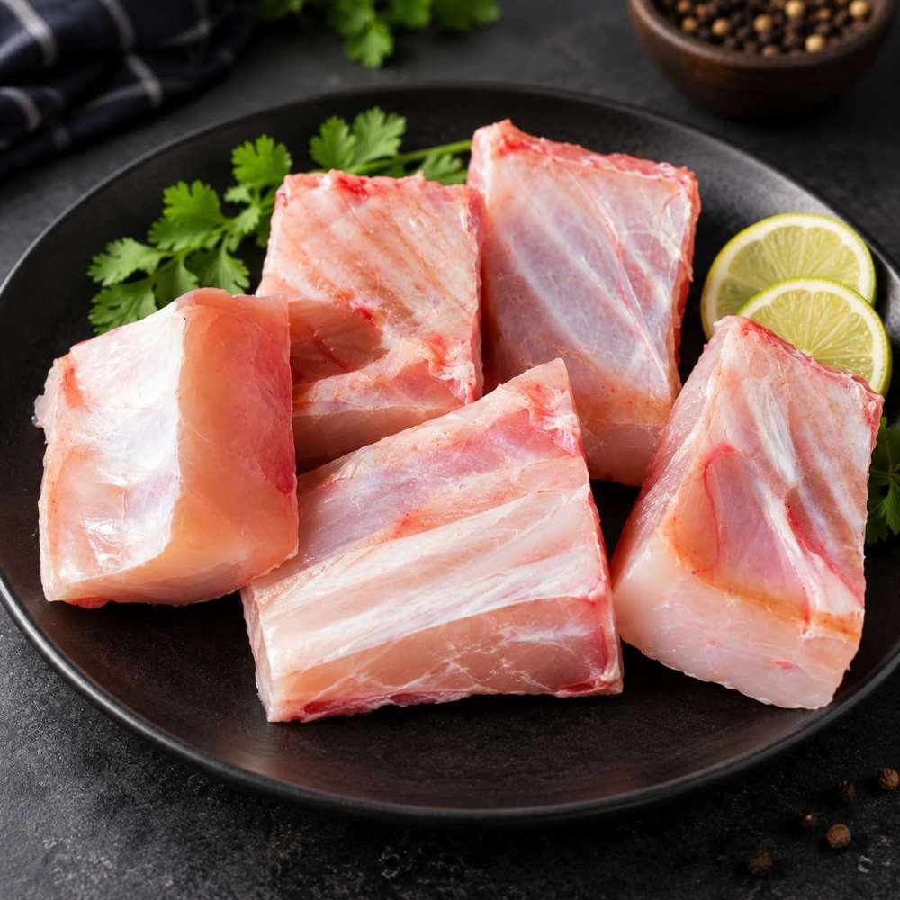 Local Katla/Bhokua/Bahu Fish Peti Only (Belly) Pieces, 5-12 Kg Size Fish, Without Head