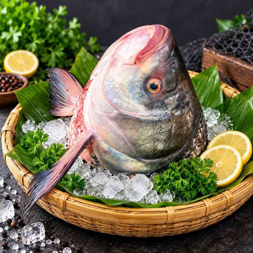 Fresh Bhokua/Bahu/Katla/Catla Fish Head (Large)