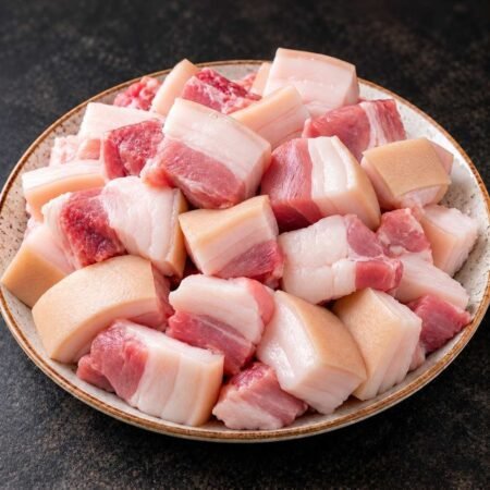 Fresh Pork Boneless Curry Cut (70% Fats)