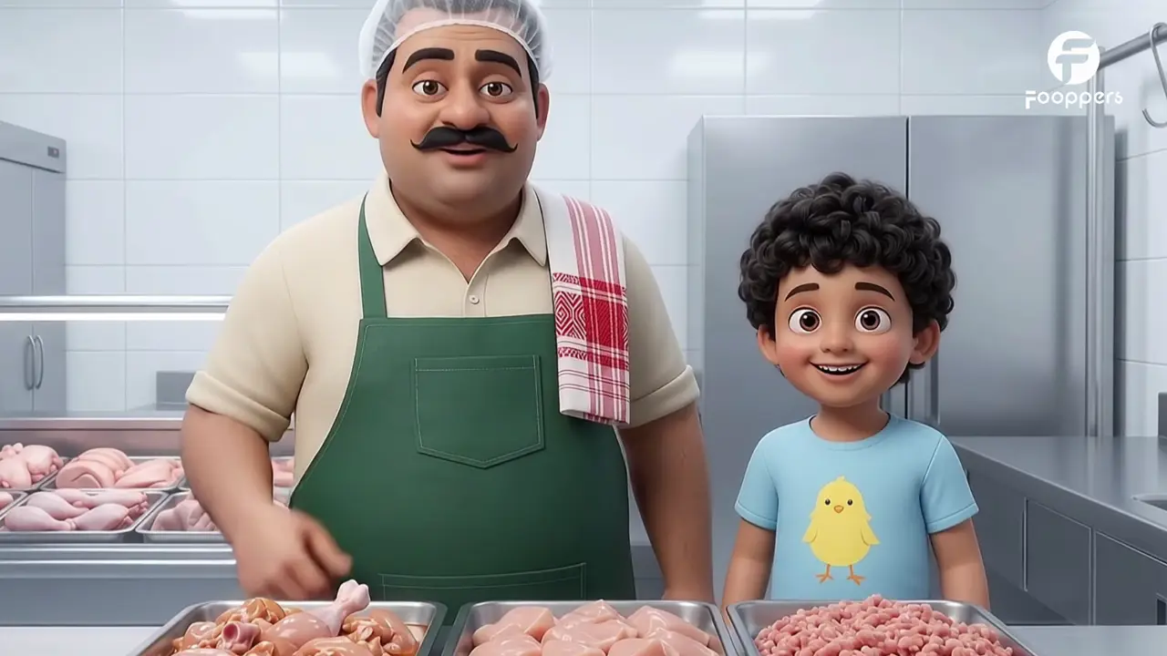 Foopu and Ustad Kumar pick fresh chicken at Fooppers